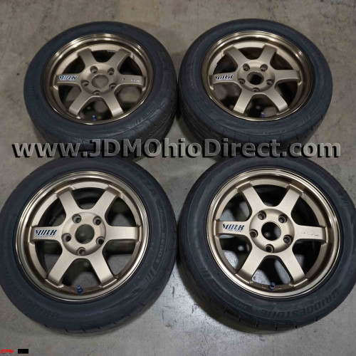 JDM Volk Racing TE37 Bronze 15 inch Wheels 